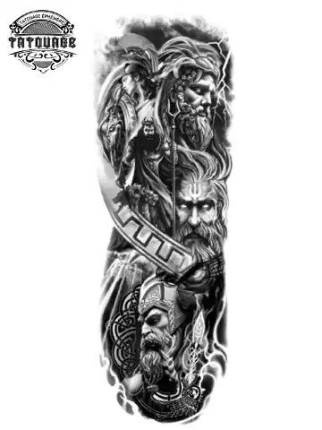 tatouage ephemere bras complet homme viking Tatouage éphémère bras complet homme viking