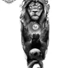 Tatouage éphémère bras complet lion