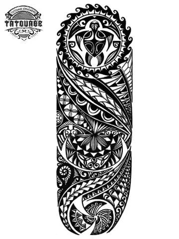 Tatouage éphémère bras complet maorie