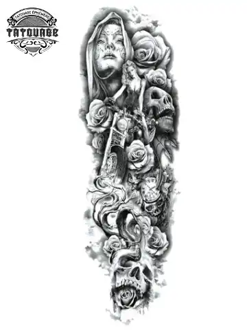 tatouage ephemere bras complet mort Tatouage éphémère bras complet mort