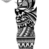 Tatouage éphémère bras complet polynésien