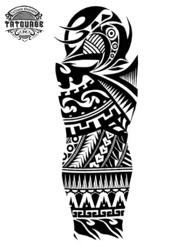Tatouage éphémère bras complet polynésien