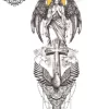 Tatouage éphémère bras complet religieux