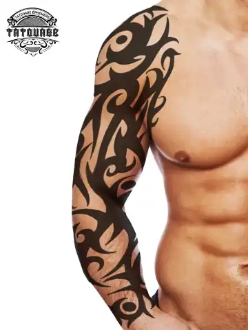 Tatouage éphémère bras complet tribal