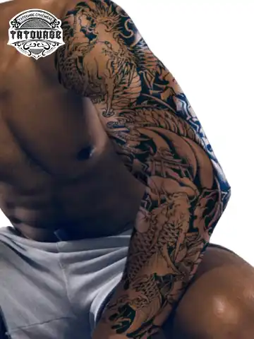 Tatouage éphémère bras dragon