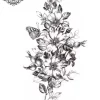 Tatouage éphémère bras femme fleur