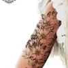 Tatouage éphémère bras femme fleur