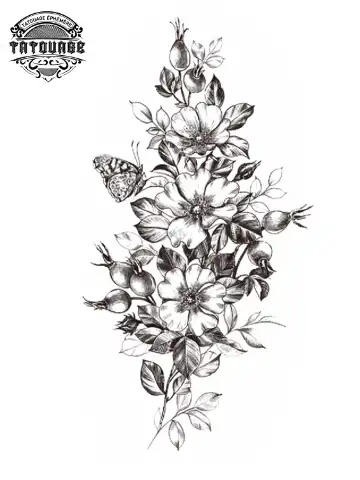Tatouage éphémère bras femme fleur