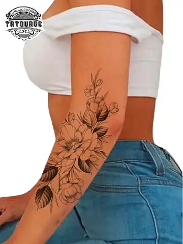 tatouage ephemere bras fleur photo Tatouage éphémère bras fleur