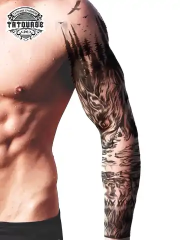 tatouage ephemere bras fore?t photo Tatouage éphémère bras forêt