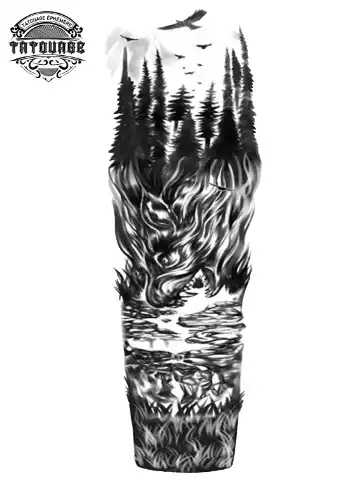 tatouage ephemere bras fore?t Tatouage éphémère bras forêt
