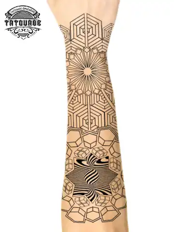 tatouage ephemere bras ge?ome?trique photo Tatouage éphémère bras géométrique