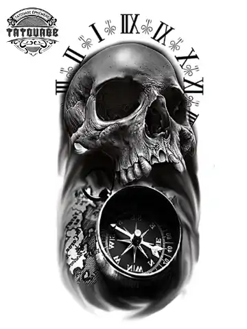 Tatouage éphémère bras homme boussole
