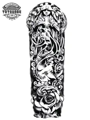 tatouage ephemere bras homme croix Tatouage éphémère bras homme croix