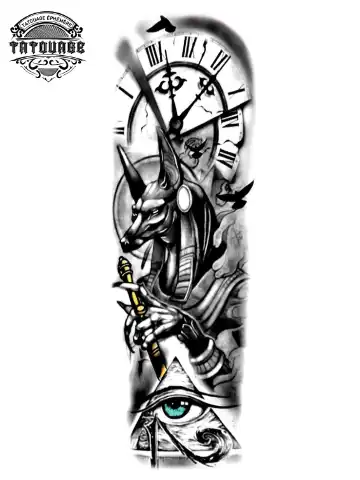 Tatouage éphémère bras homme horloge