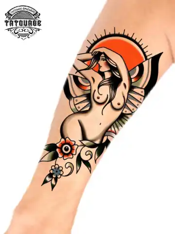 tatouage ephemere bras homme pin up photo Tatouage éphémère bras homme pin up