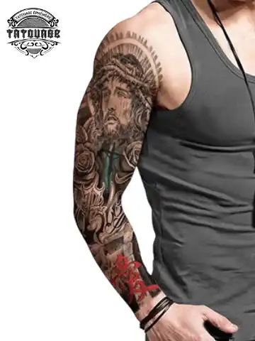 tatouage ephemere bras jesus photo Tatouage éphémère bras jesus