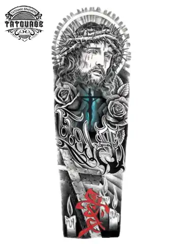 tatouage ephemere bras jesus Tatouage éphémère bras jesus