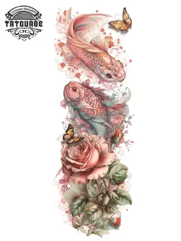 tatouage ephemere bras koi Tatouage éphémère bras koï