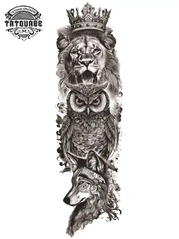 tatouage ephemere bras lion femme Tatouage éphémère bras lion femme