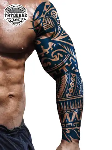 Tatouage éphémère bras maorie