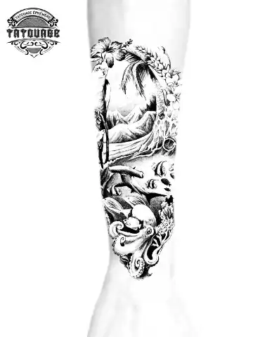 tatouage ephemere bras oce?an photo Tatouage éphémère bras océan
