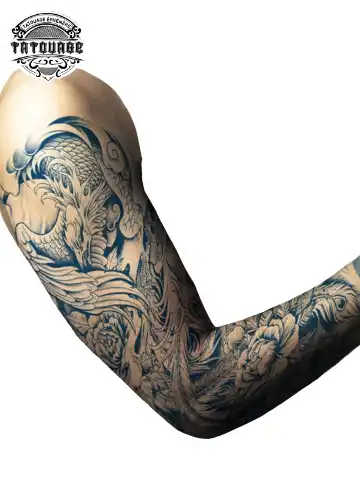 Tatouage éphémère bras oiseau homme