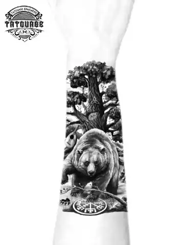 Tatouage éphémère bras ours