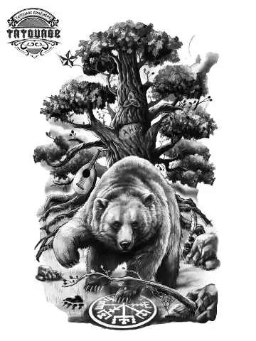 Tatouage éphémère bras ours