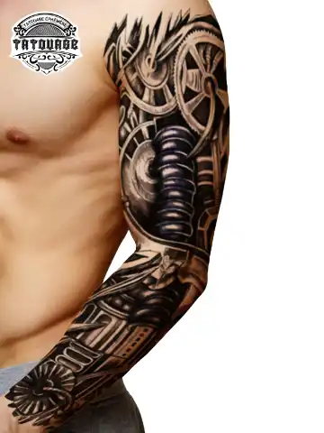 Tatouage éphémère bras robot
