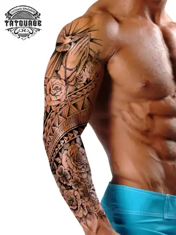 tatouage ephemere bras rose homme photo Tatouage éphémère bras rose homme