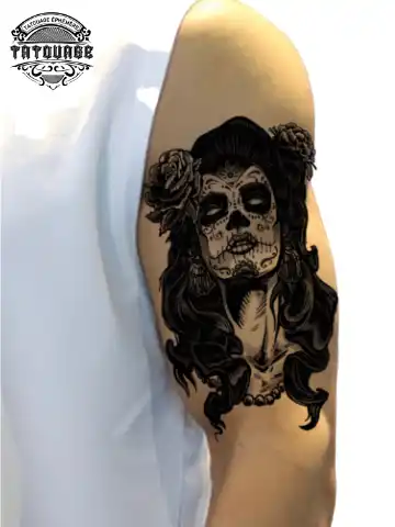 tatouage ephemere bras santa muerte photo Tatouage éphémère bras santa muerte