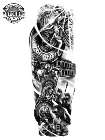 tatouage ephemere bras spartiate Tatouage éphémère bras spartiate