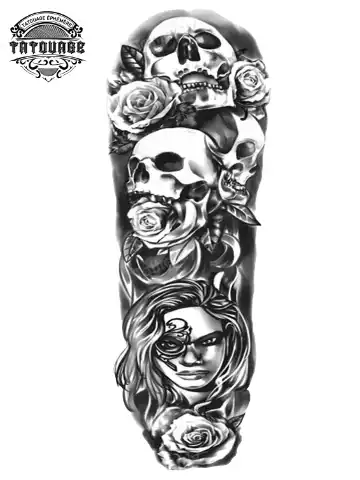 Tatouage éphémère bras squelette