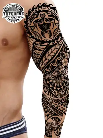 tatouage ephemere bras tahitien photo Tatouage éphémère bras tahitien