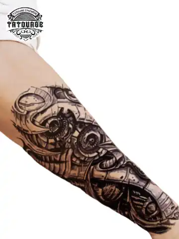 Tatouage éphémère bras terminator