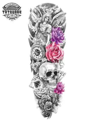 tatouage ephemere bras te?te de mort Tatouage éphémère bras tête de mort