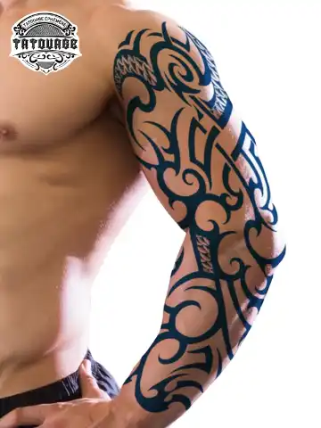 Tatouage éphémère bras tribal