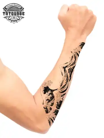 tatouage ephemere bras vague photo Tatouage éphémère bras vague