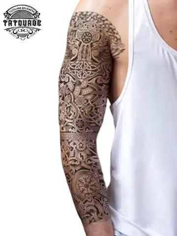 Tatouage éphémère bras viking homme