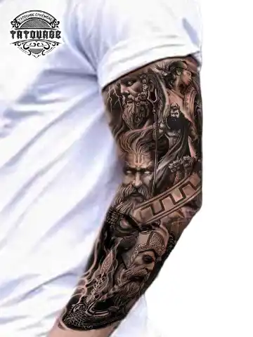 Tatouage éphémère bras viking