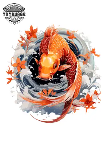 tatouage ephemere carpe koi epaule Tatouage éphémère carpe koi épaule