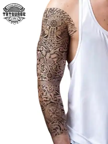 Tatouage éphémère celtique bras complet