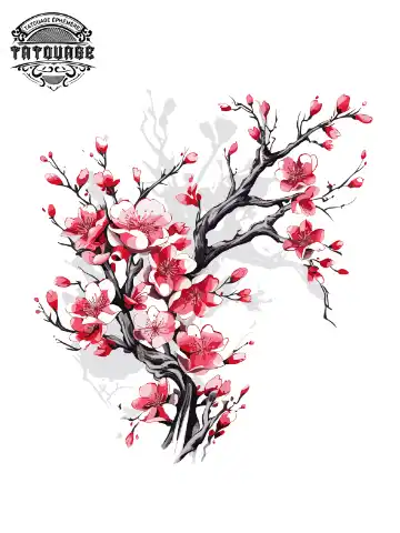 tatouage ephemere cerisier japonais epaule Tatouage éphémère cerisier japonais épaule