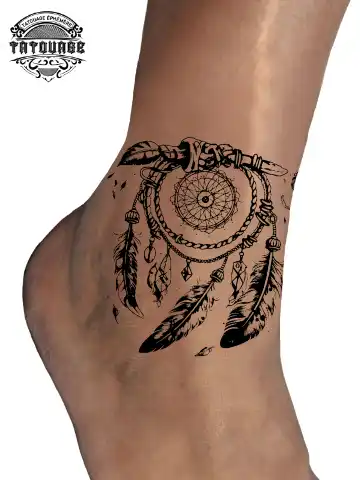 Tatouage éphémère cheville attrape rêve