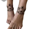 tatouage ephemere cheville avec fleur photo Tatouage éphémère cheville avec fleur