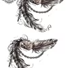 Tatouage éphémère cheville avec plume
