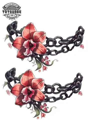 Tatouage éphémère cheville bracelet fleur