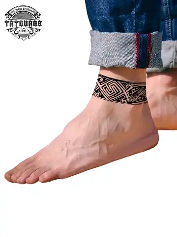 tatouage ephemere cheville bracelet polynesien photo Tatouage éphémère cheville bracelet polynésien
