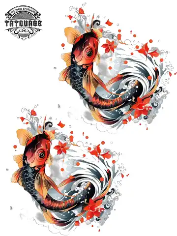 Tatouage éphémère cheville carpe koi